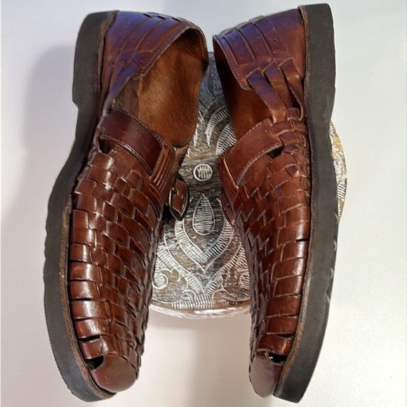 SUNSTERS VICTER MENS HAND WOVEN LEATHER HUARACHES SANDAL SIZE 11 - Picture 6 of 10